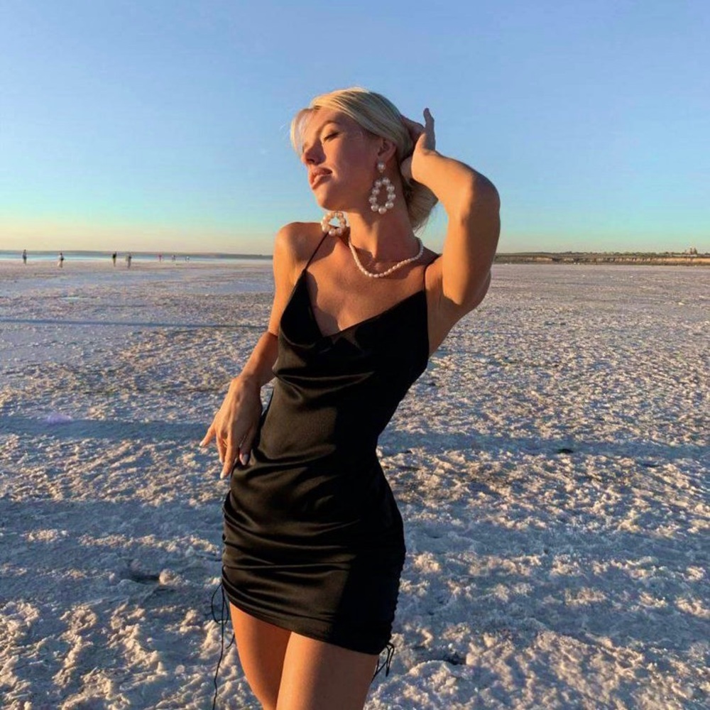 Black Silk Slip Dress